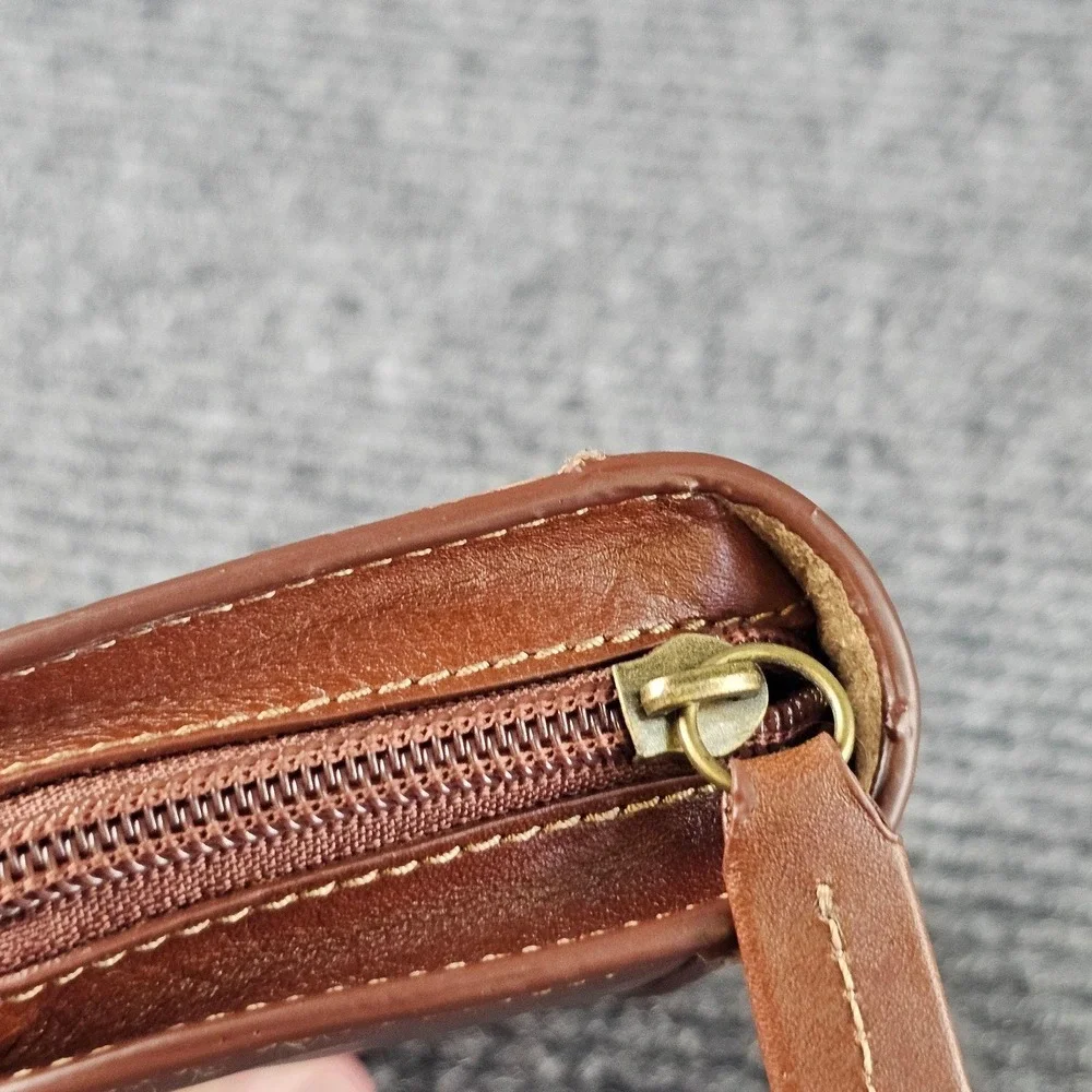 Fossil Brown Leather 3 Watch Travel Case Zipper Pouch Holder 126733 ML9070